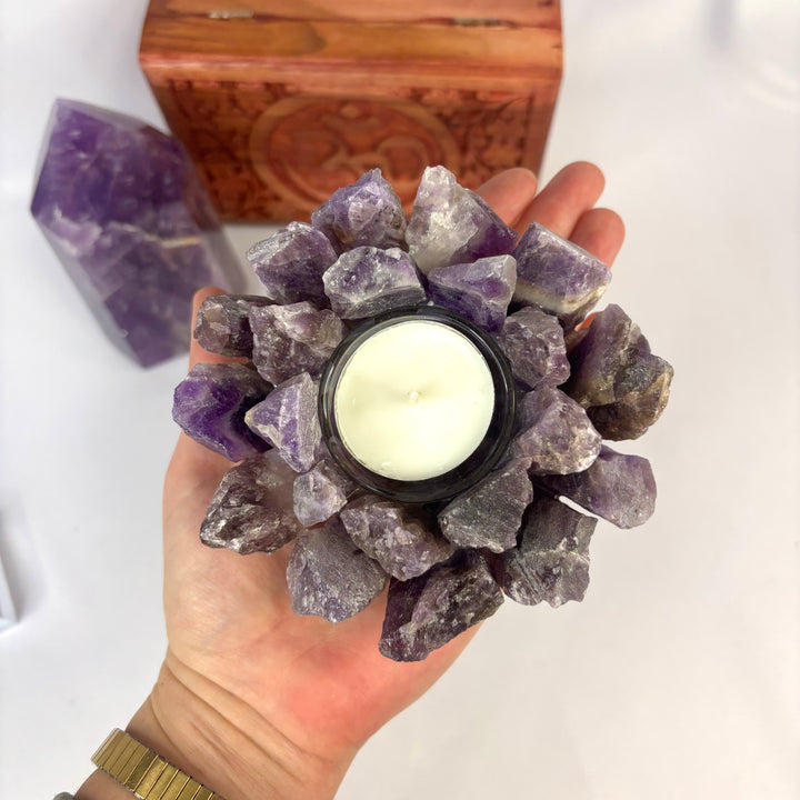 Amethyst Cluster Candle Holder