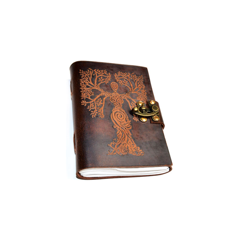Tree Woman Leather Journal w/ latch 5 X 7