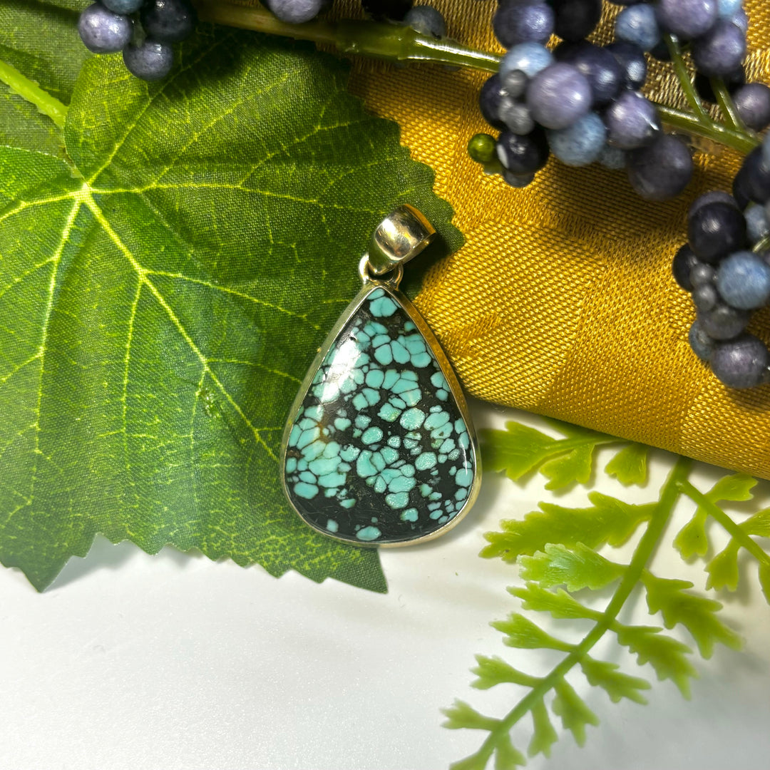 Tibetan Turquoise Pendant SS  -MNS1334