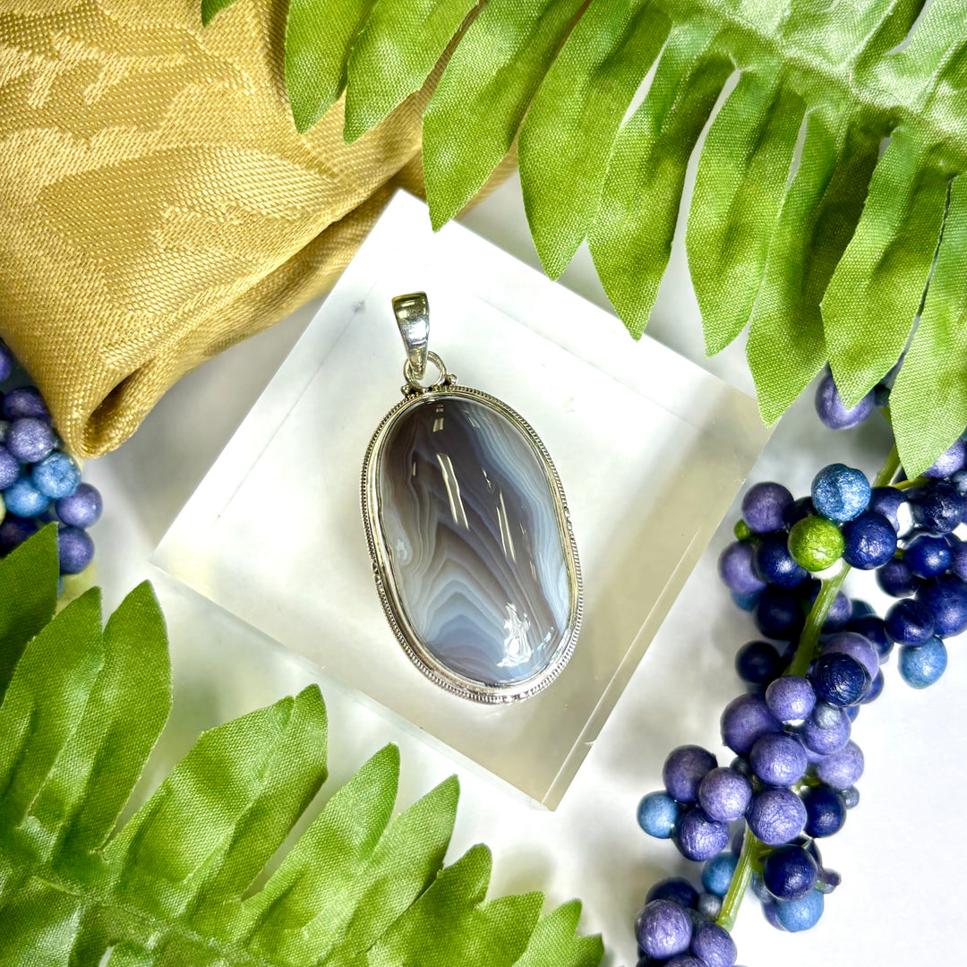 Botswana Agate SS Pendant -JCP455