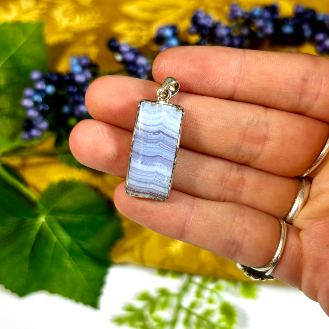 Agate Blue Lace Pendant SS-SB44