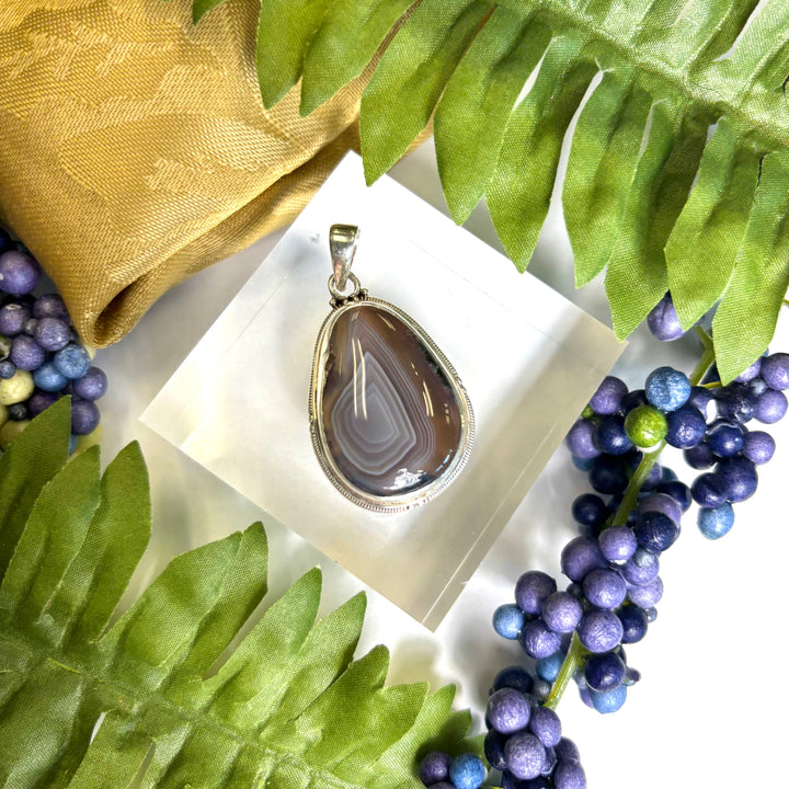 Botswana Agate SS Pendant -JCP454