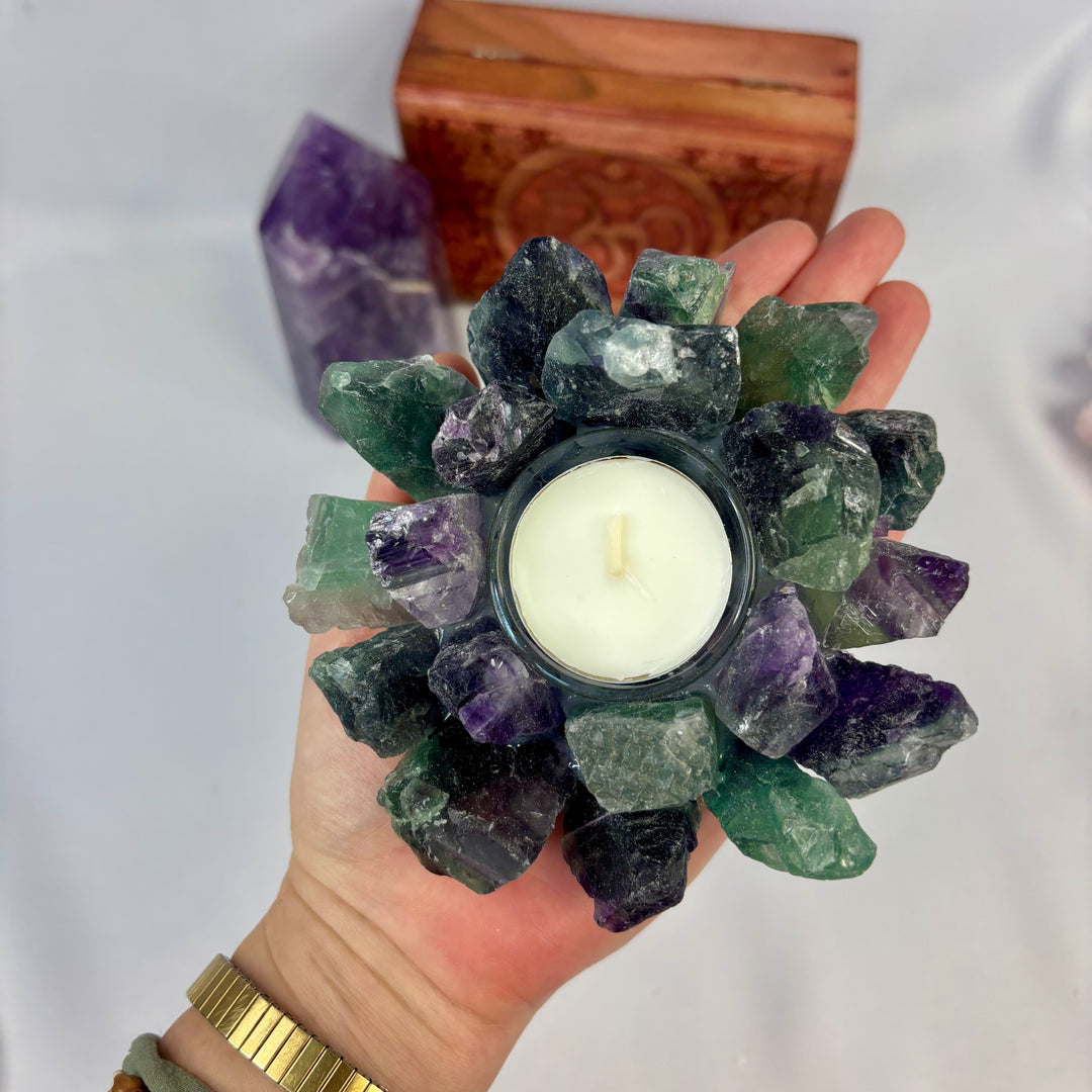 Fluorite Cluster Candle Holder