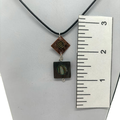 Diamond Shape w/ Abalone Necklace -SAM16