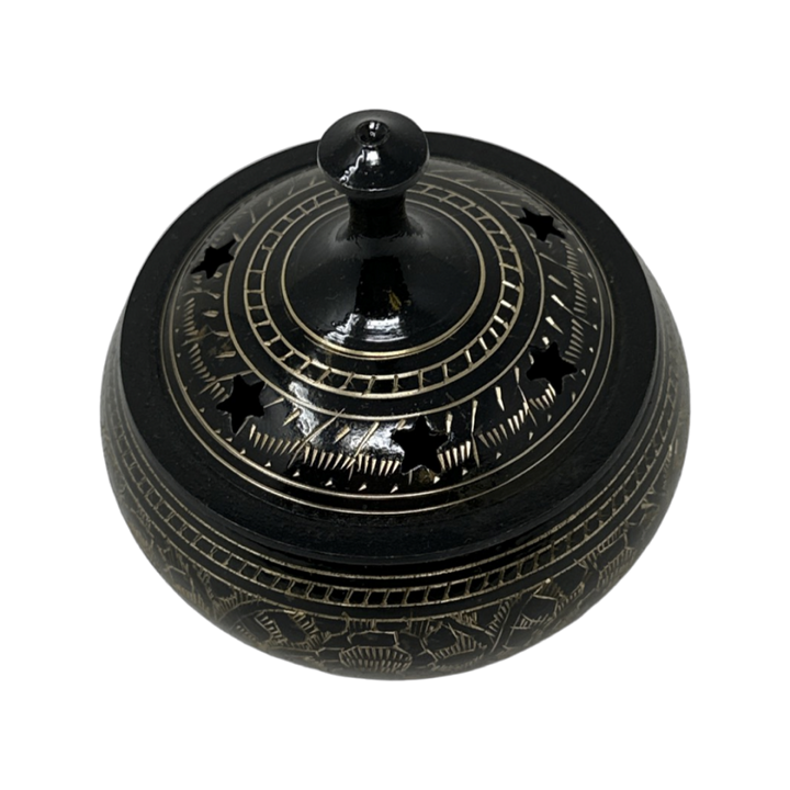 Black Etched Brass Burner with Lid 3"