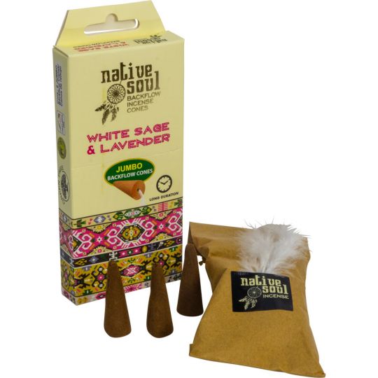 Native Soul-Backflow Incense White Sage & Lavender