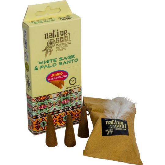 Native Soul-Backflow Incense White Sage Palo Santo