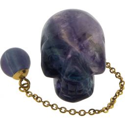 Pendulum Skull-Rainbow Fluorite (P70)
