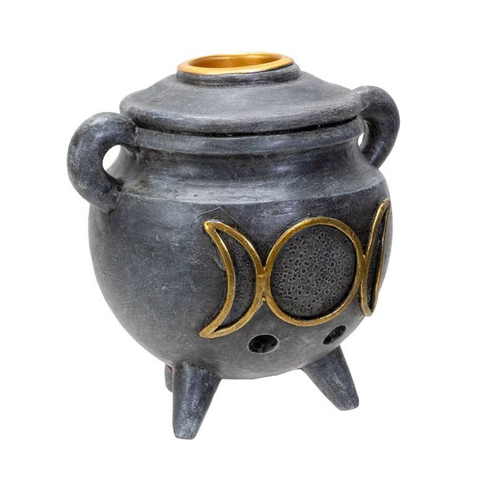 Triple Moon Cauldron Backflow Incense Burner