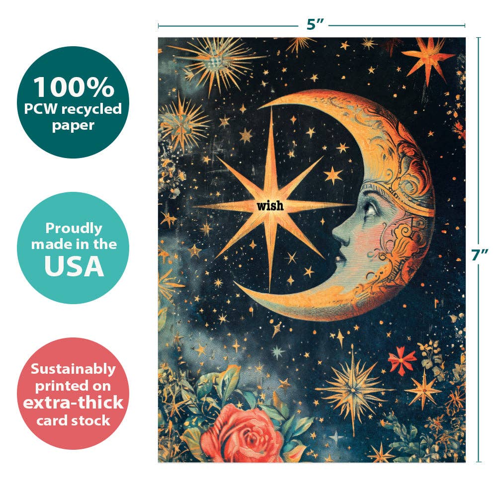 Crescent Moon Wish Card
