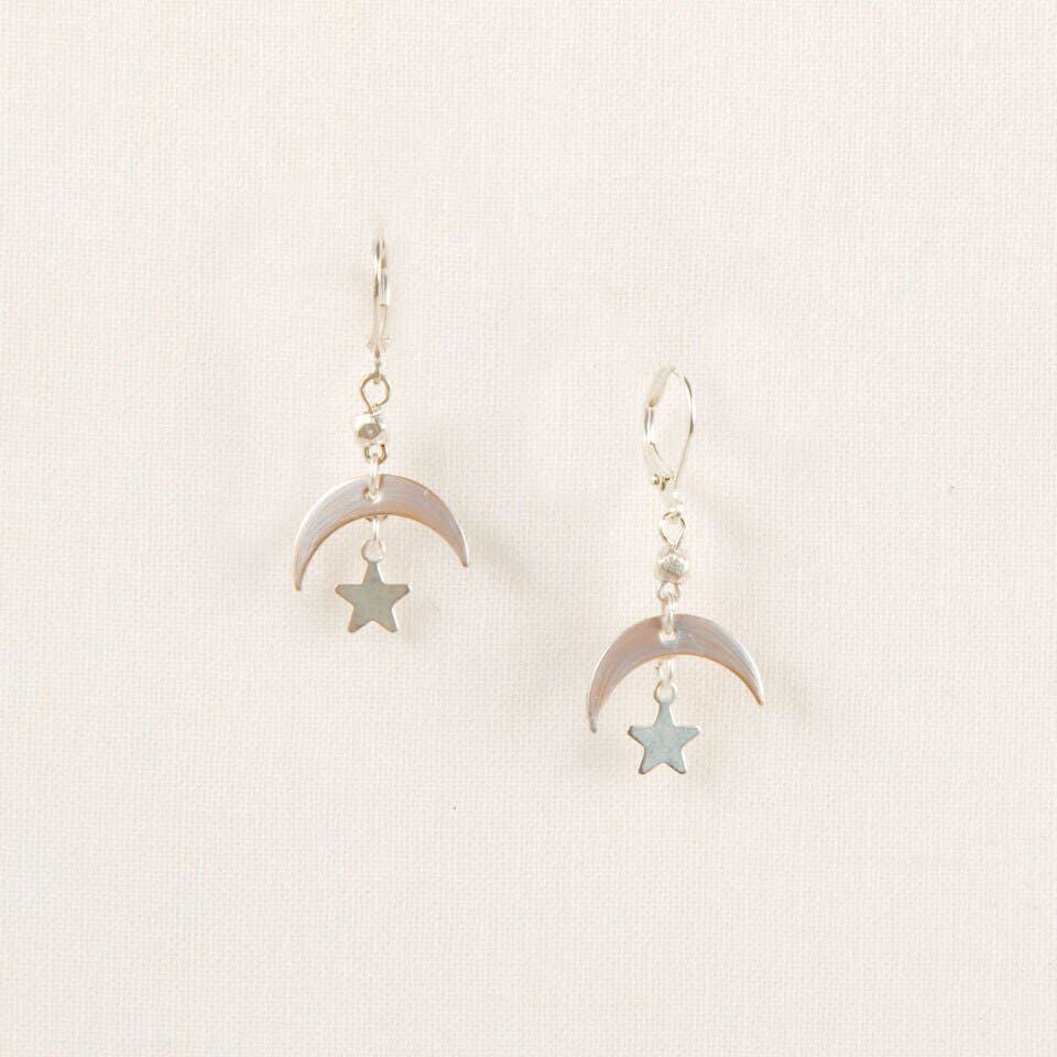 Moon and Star Earring: Gold
