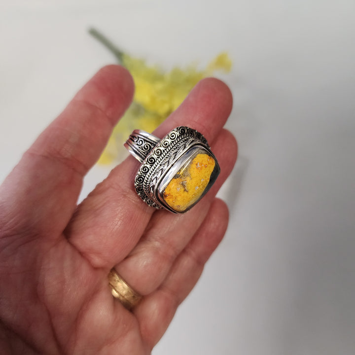 Bumble Bee Jasper Ring 10.75 -JDS26386