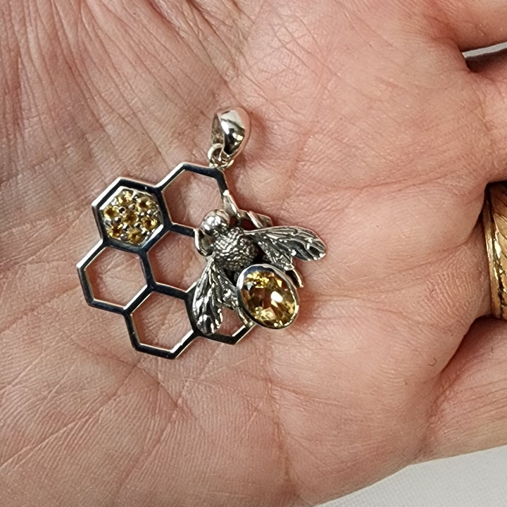 Honeycomb Bee Pendant-MJ149