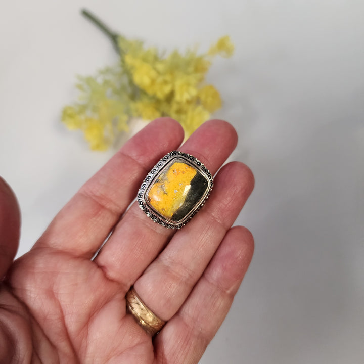 Bumble Bee Jasper Ring 10.75 -JDS26386