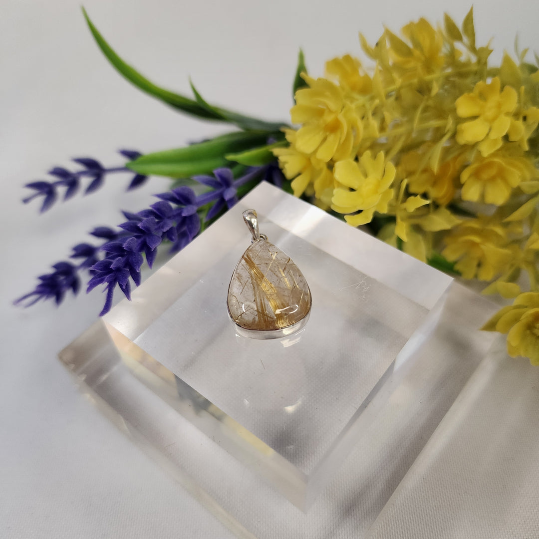Rutilated Quartz Pendant  -JDS26117