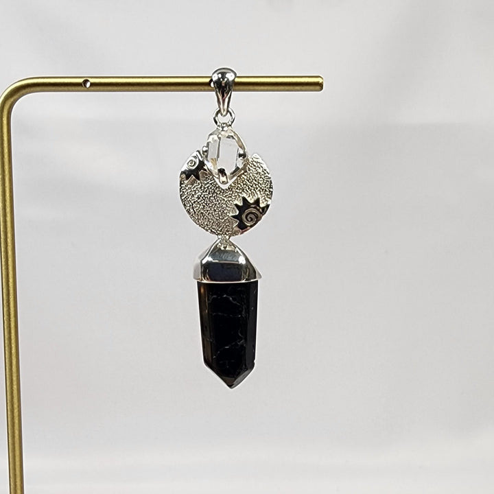 Herkimer Tourmaline Pendant-MJ146