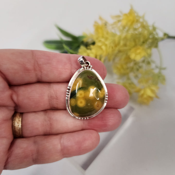 Flower Agate Pendant  -JDS26138