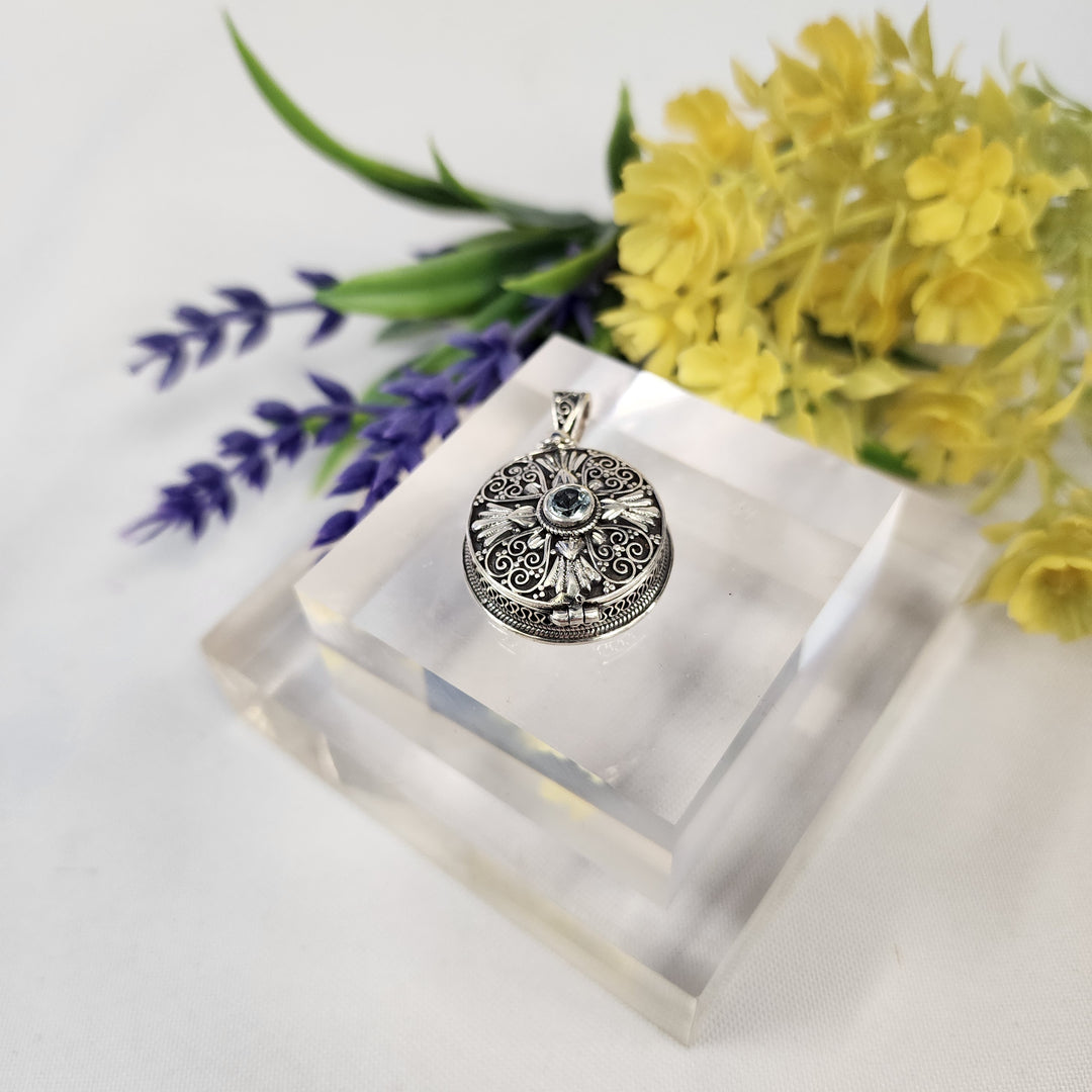 Blue Topaz Locket  -JDS26143