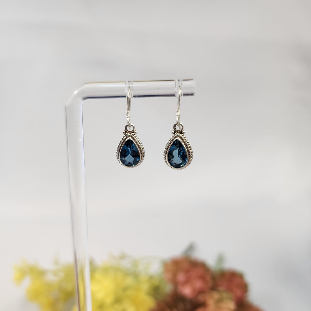 Blue Topaz Earrings  -JDS26172
