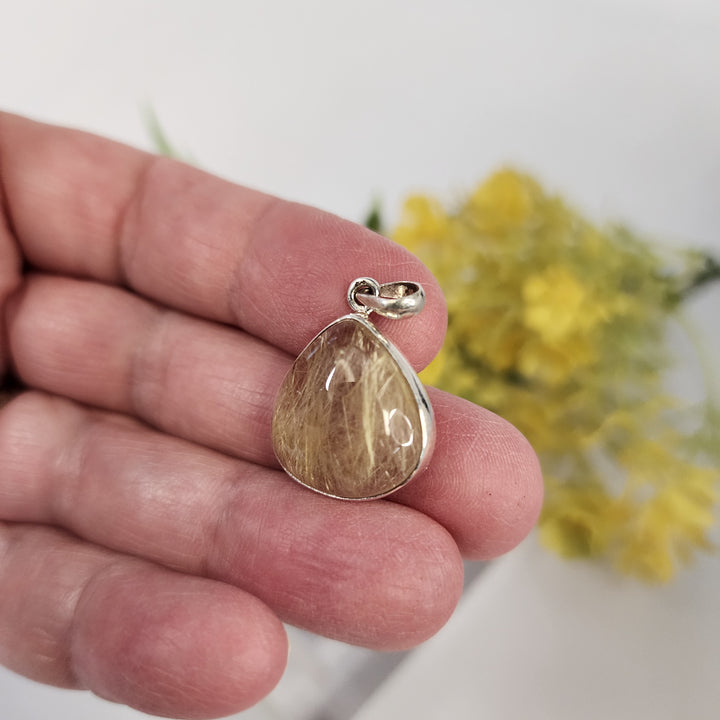 Rutilated Quartz Pendant  -JDS26113