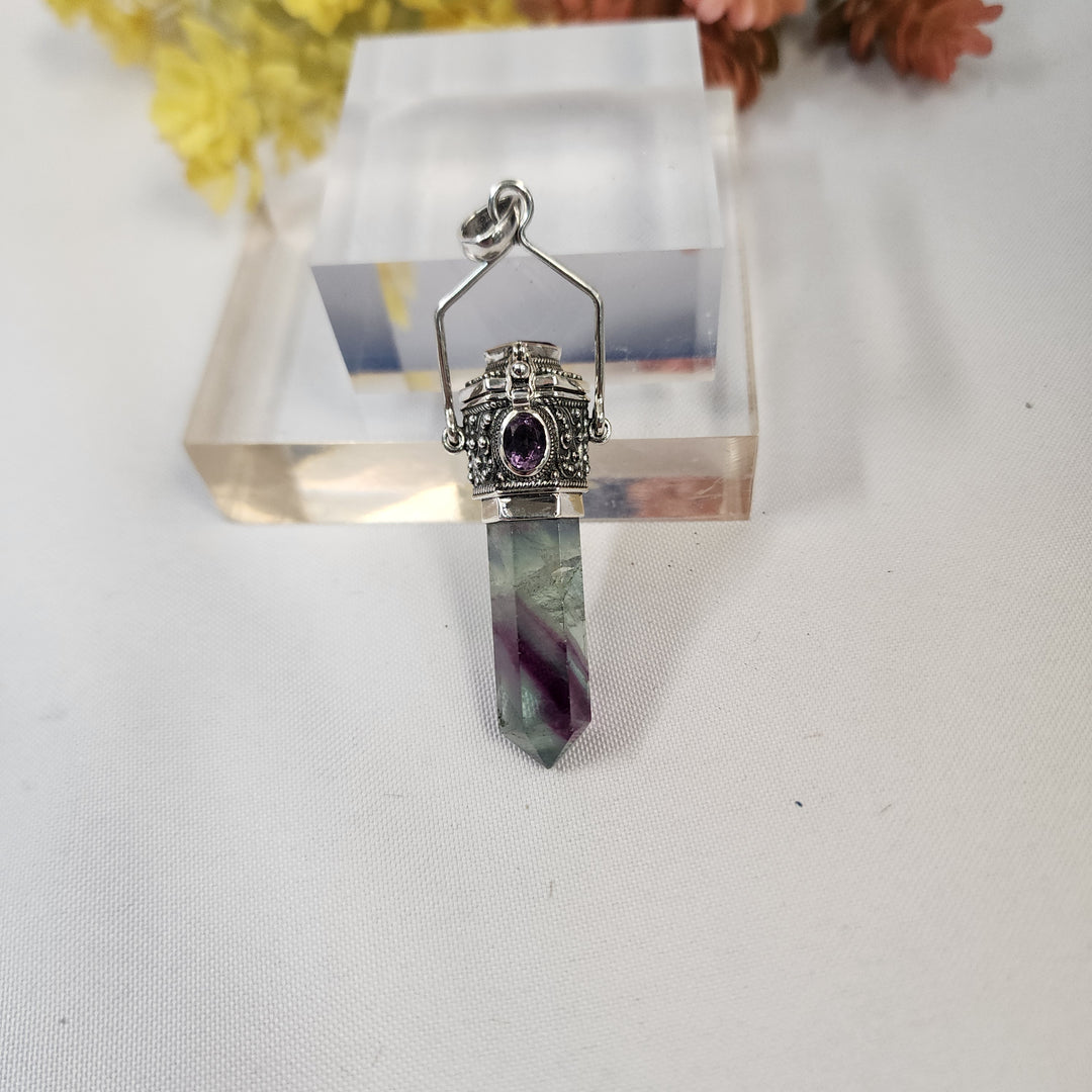 Fluorite & Amethyst-Pendant JC26033
