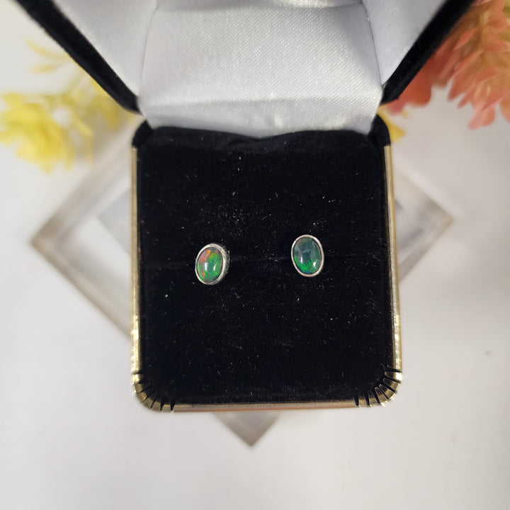 Black Opal Earrings  -JDS26160