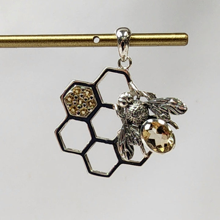Honeycomb Bee Pendant-MJ149