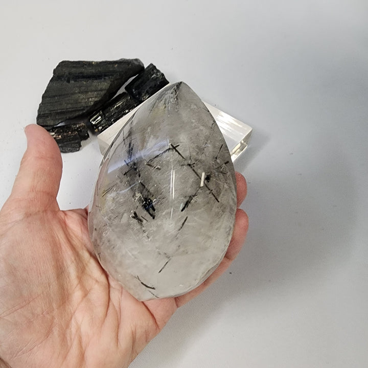 Black Tourmaline in  Smoky Quartz-CR26041