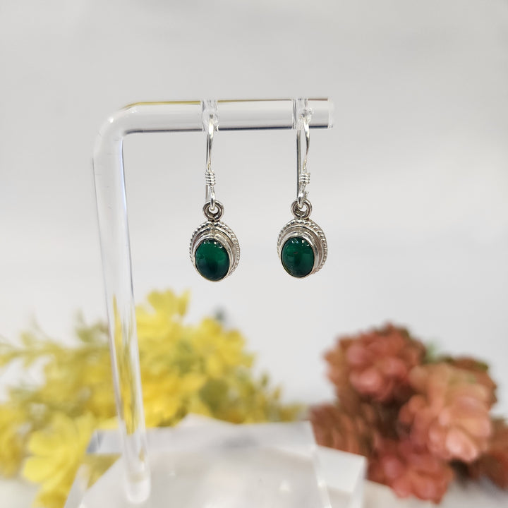 Green Onyx Earrings  -JDS26066