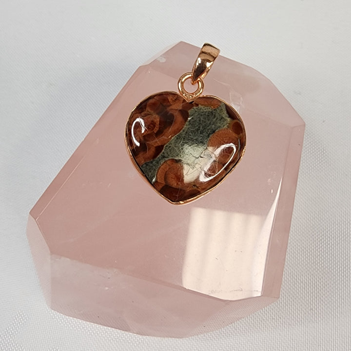 Poppy Jasper Heart Pendant-MJ170