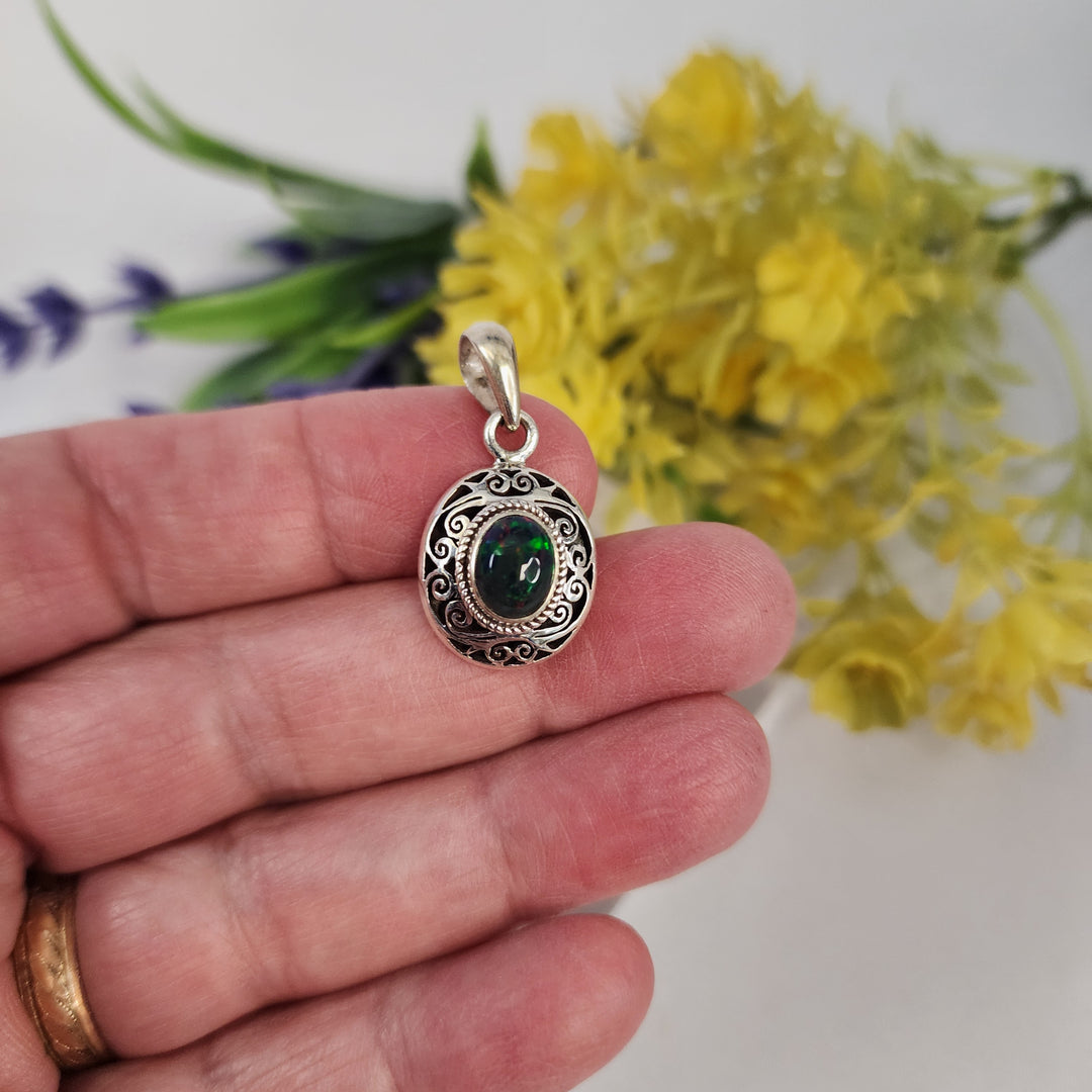 Black Opal Pendant  -JDS26109