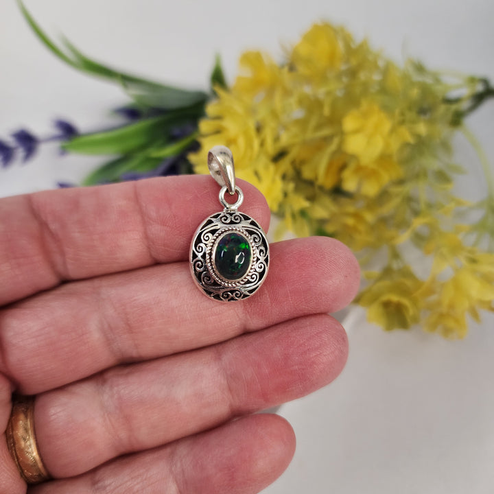 Black Opal Pendant  -JDS26109