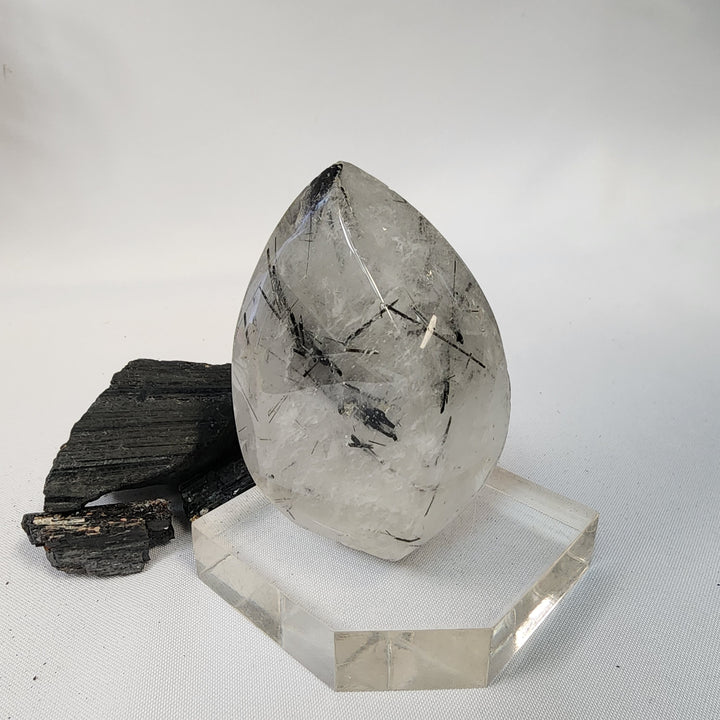 Black Tourmaline in  Smoky Quartz-CR26041