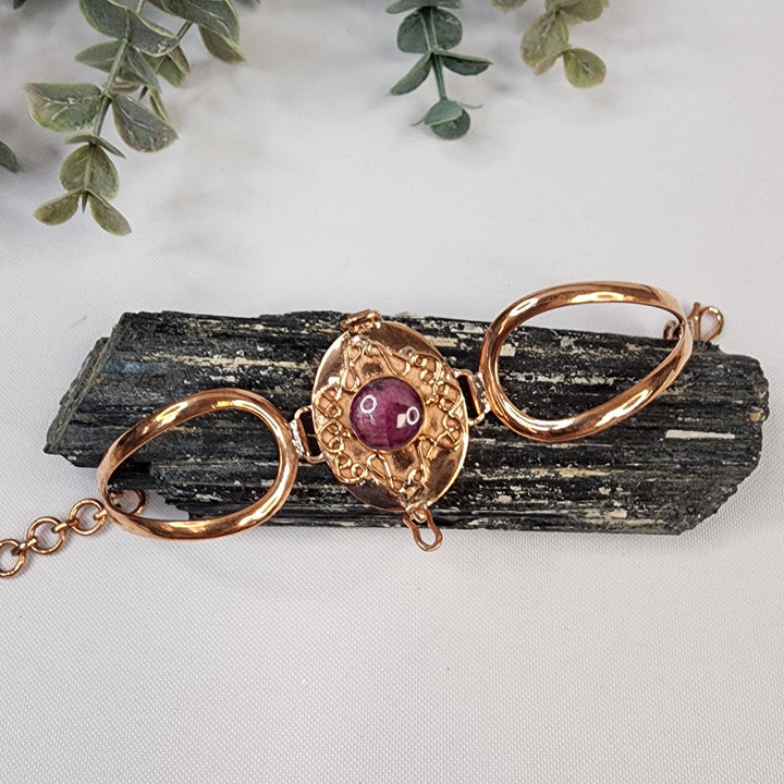 Copper  Bracelet w/Ruby-MJ177