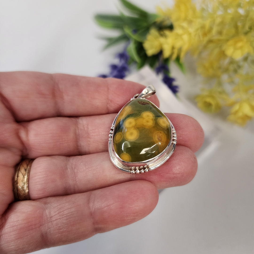 Flower Agate Pendant  -JDS26138