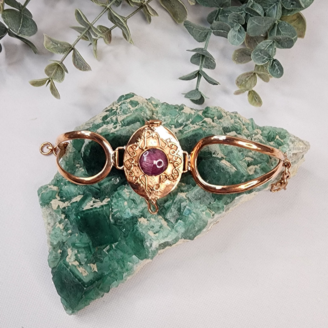 Copper  Bracelet w/Ruby-MJ177