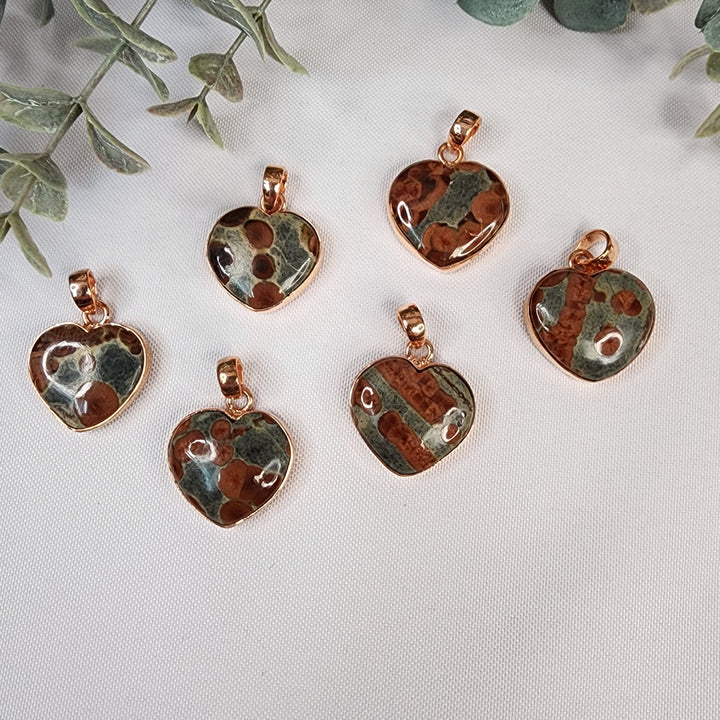 Poppy Jasper Heart Pendant-MJ170