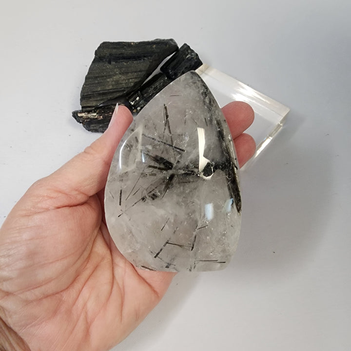 Black Tourmaline in  Smoky Quartz-CR26041