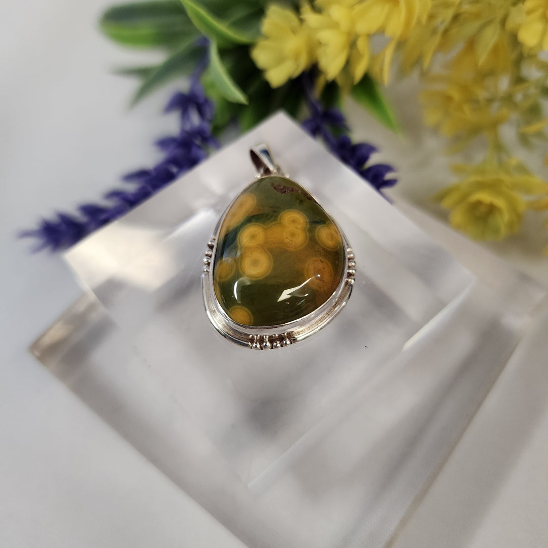 Flower Agate Pendant  -JDS26138