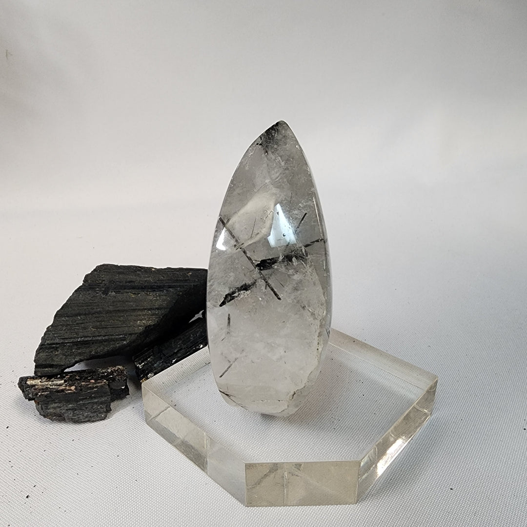 Black Tourmaline in  Smoky Quartz-CR26041