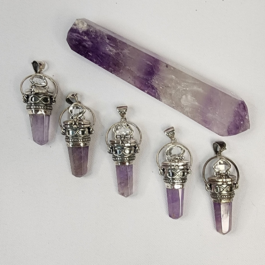 Amethyst & Herkimer "Poison" Pendant MJ139