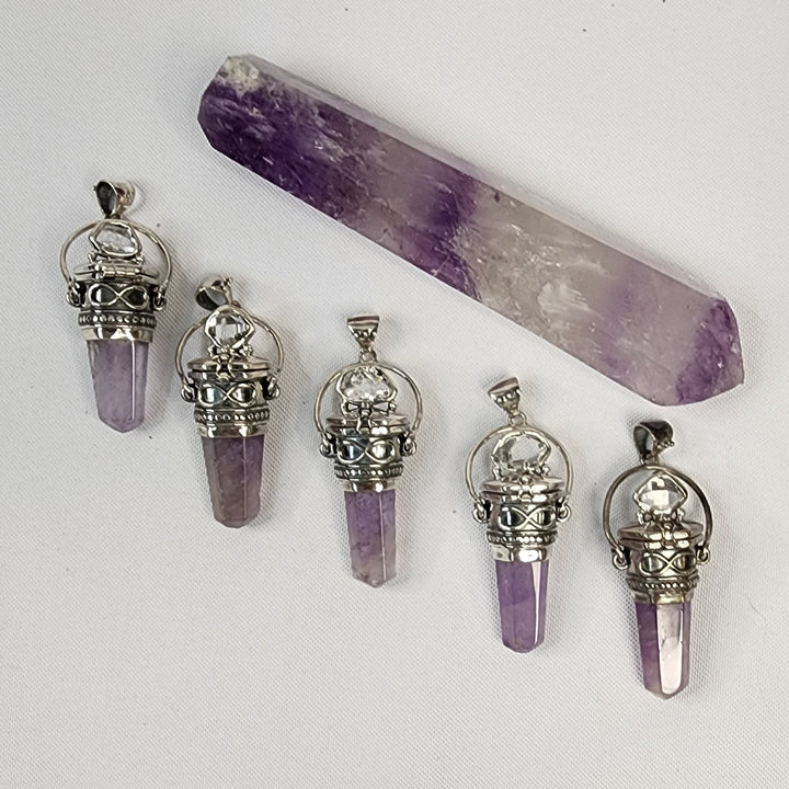 Amethyst & Herkimer "Poison" Pendant MJ139