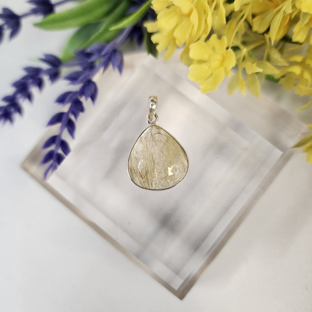 Rutilated Quartz Pendant  -JDS26113