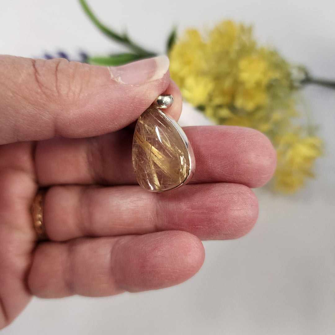Rutilated Quartz Pendant  -JDS26117