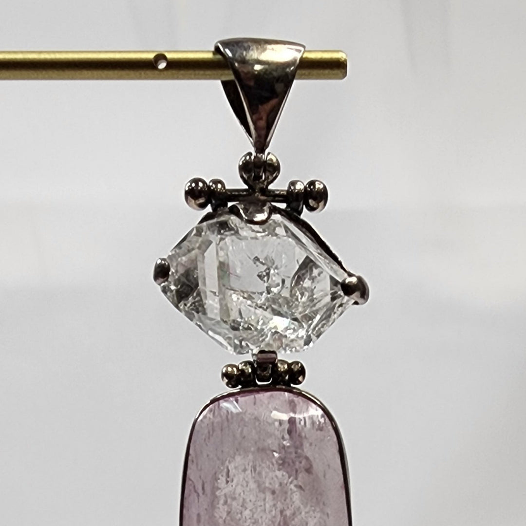 Pink Kunzite w/Herkimer Pendant MJ140