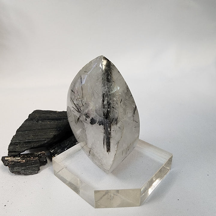 Black Tourmaline in  Smoky Quartz-CR26041