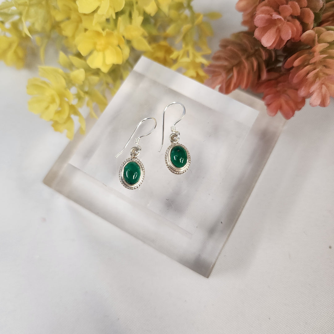 Green Onyx Earrings  -JDS26066