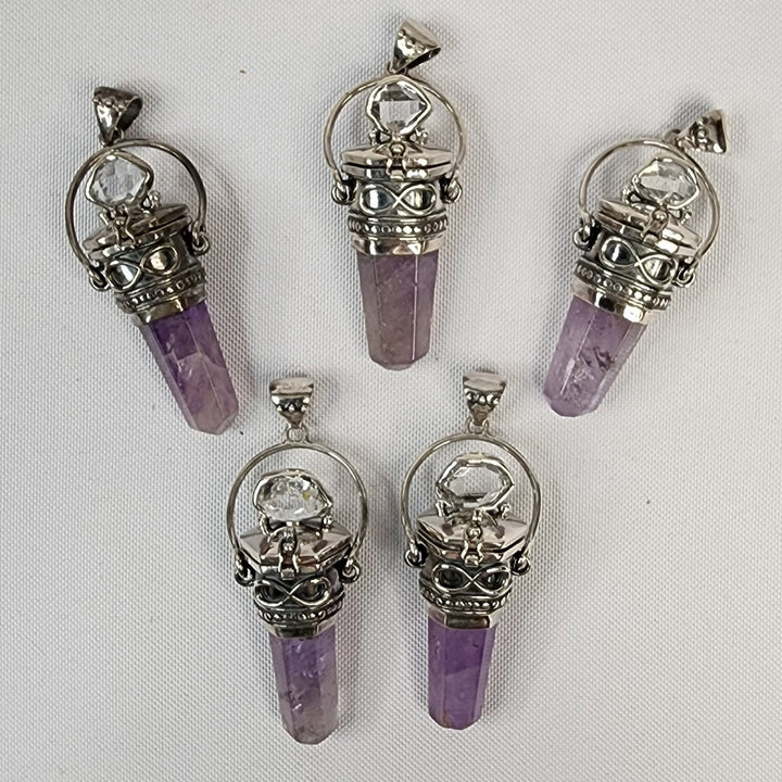 Amethyst & Herkimer "Poison" Pendant MJ139