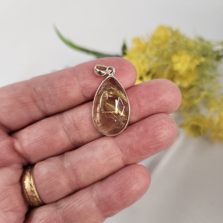 Rutilated Quartz Pendant  -JDS26116