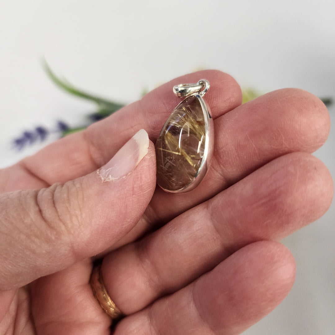 Rutilated Quartz Pendant  -JDS26116